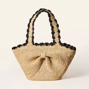 kate spade new york x Target Raffia Bow Tote Bag - Natural NWT
